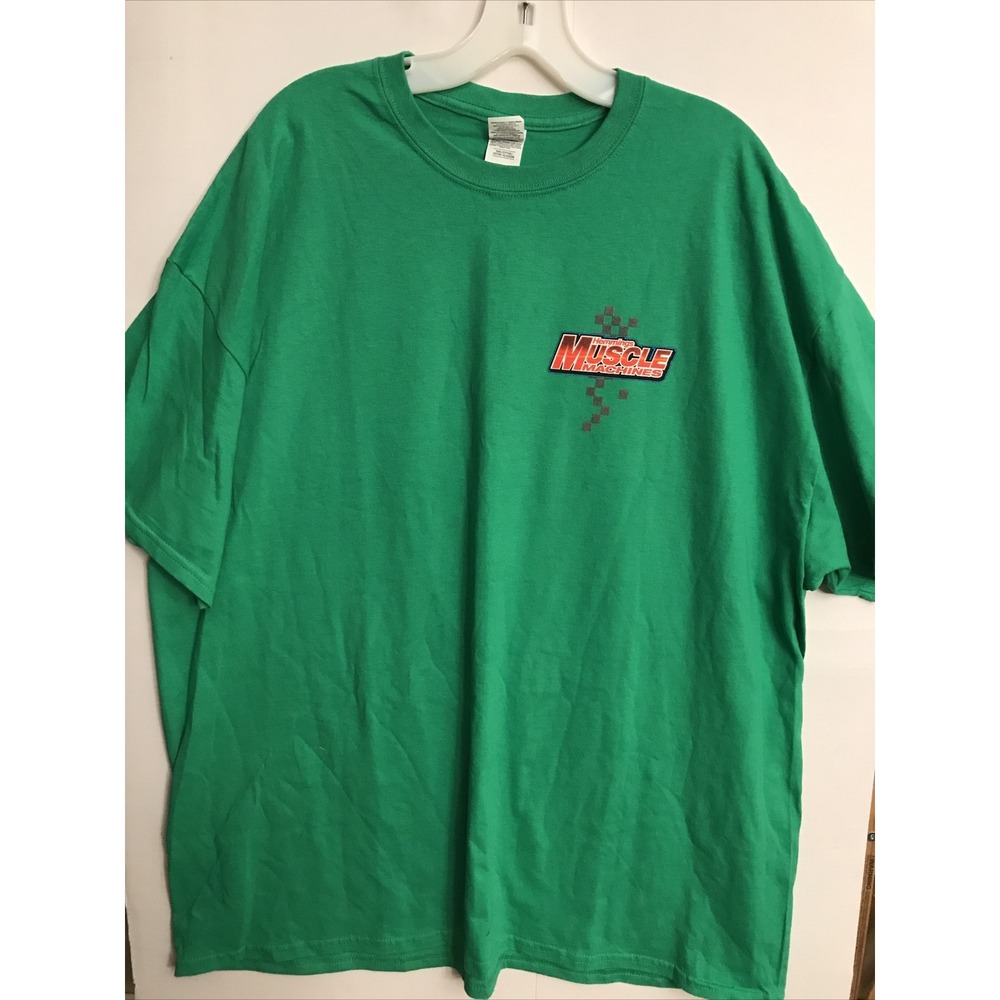 Gilden mens 2xl Herrings Musle Machine Green Graphic T Shirt